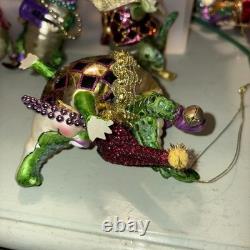 December Diamonds Alligator Mardi Gras Ornament Lot Of 6 EUC
