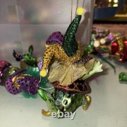 December Diamonds Alligator Mardi Gras Ornament Lot Of 6 EUC