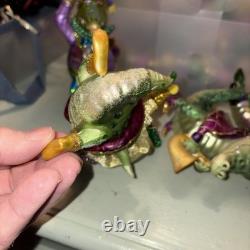 December Diamonds Alligator Mardi Gras Ornament Lot Of 6 EUC