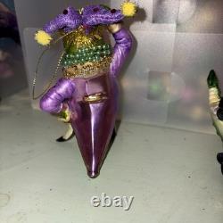 December Diamonds Alligator Mardi Gras Ornament Lot Of 6 EUC
