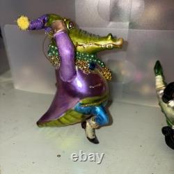 December Diamonds Alligator Mardi Gras Ornament Lot Of 6 EUC December Diamonds Alligator Mardi Gras Ornament Lot Of 6 EUC