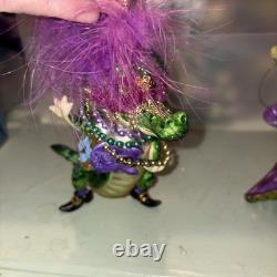December Diamonds Alligator Mardi Gras Ornament Lot Of 6 EUC