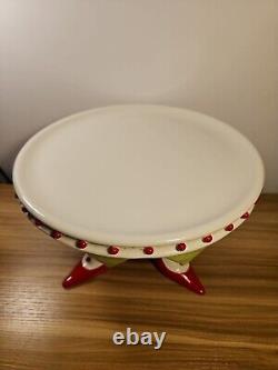 Depart 56 Krinkles patience Brewster Cake Stand & Top Hard To Find Together EUC