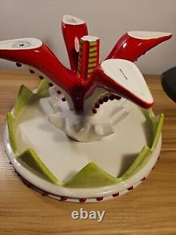 Depart 56 Krinkles patience Brewster Cake Stand & Top Hard To Find Together EUC