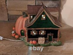 Department 56 Halloween Snow Village Jack's Pumpkin Carving Studio Retired