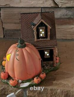 Department 56 Halloween Snow Village Jack's Pumpkin Carving Studio Retired