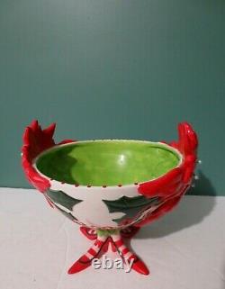 Department 56 / Patience Brewster Rare POINSETTIA CENTERPIECE BOWL in Box