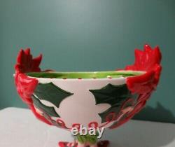 Department 56 / Patience Brewster Rare POINSETTIA CENTERPIECE BOWL in Box