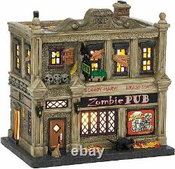 Department 56 Snow Village Halloween The Zombie Pub Lit House 4036594 New RARE