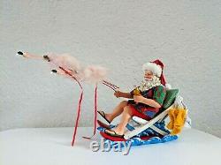 Dept 56 Clothtique Possible Dreams Winter Haven Santa Flamingo Figurine