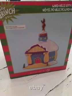 Dept 56 Grinch City Town Hall village Xmas Who-Ville Lighted NEW Retired