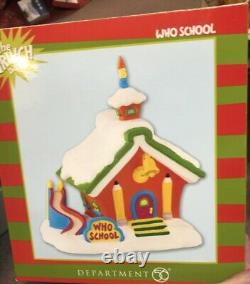 Dept 56 Grinch Village WHO SCHOOL Building 4047196 Retired NEW Dr Seuss Whoville