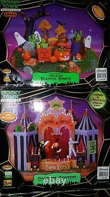 Dept 56 Halloween lot and LEMAX SPOOKY TOWN HALLOWEEN LOT huge collection