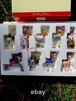 Dept 56 P Brewster Dash Away Reindeer & Santa Christmas Ornament Krinkles Mini