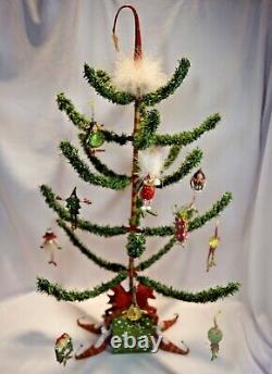 Dept 56 Patience Brewster Krinkles Folding Christmas Tree with10 Mini Ornaments