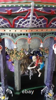 Dept 56 Snow Village Halloween Ghostly Carousel Sound Lights Motion All Work