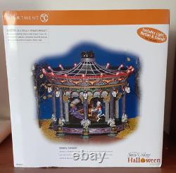 Dept 56 Snow Village Halloween Ghostly Carousel Sound Lights Motion All Work