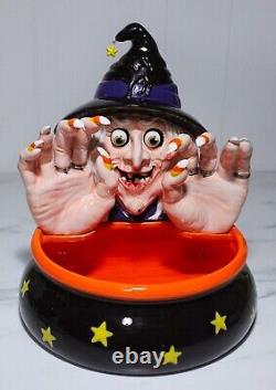 Dept 56 Witch Bowl & Fingers Spreader Googly Eye Halloween Serving Bowl