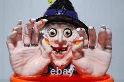 Dept 56 Witch Bowl & Fingers Spreader Googly Eye Halloween Serving Bowl