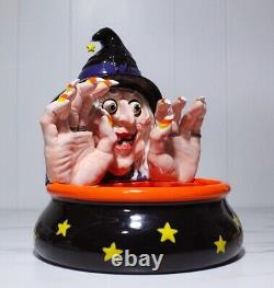 Dept 56 Witch Bowl & Fingers Spreader Googly Eye Halloween Serving Bowl