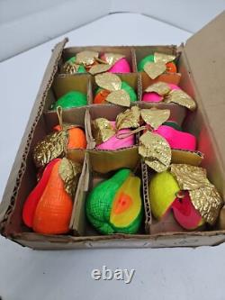 Dickson christmas Decorations Fruits Vintage And Rare 12 Pcs With Original Box Dickson christmas Decorations Fruits Vintage And Rare 12 Pcs With Original Box