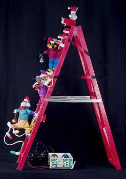 Disney Mr Christmas Looney Tunes Tree Trimmers Animated Ladder SEE VIDEO