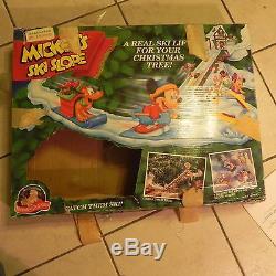 Disney Mr. Christmas Mickey's Ski Slope Great Working Condition In Original Box