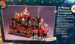 Disney1998 Mr Christmas Mickey Minnie Goofy Mouse Cannonball Working Steam Train