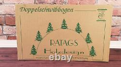 Doppelschwibbogen Ratags Holzdesign, Deer at the Manger, Fir Tree, Large NEW