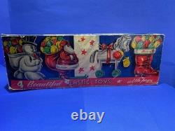 E Rosen 4 BEAUTIFUL PLASTIC TOYS Candy Containers & Original Box Rosbro