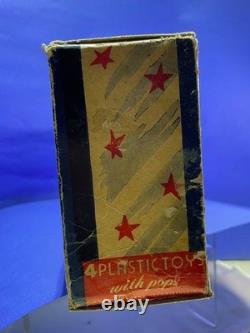 E Rosen 4 BEAUTIFUL PLASTIC TOYS Candy Containers & Original Box Rosbro