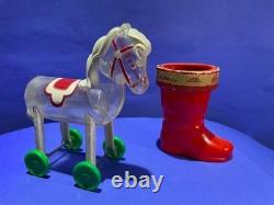 E Rosen 4 BEAUTIFUL PLASTIC TOYS Candy Containers & Original Box Rosbro