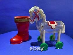 E Rosen 4 BEAUTIFUL PLASTIC TOYS Candy Containers & Original Box Rosbro