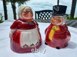 EUC Rare! Uncle Mistletoe Aunt Holly Creamer Sugar Vintage MCM Marshall Field's