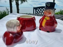 EUC Rare! Uncle Mistletoe Aunt Holly Creamer Sugar Vintage MCM Marshall Field's