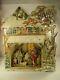 Early 1900's Germany Diecut Paper Fold Out Christmas Nativity W Snow & Trees