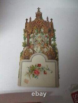 Early 1900's Germany Fold Out Dresden & Diecut Paper Christmas Nativity Card