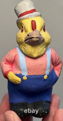 Early German 5 Paper Mache Antique Chick Candy Container Chick Easter Mint