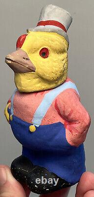 Early German 5 Paper Mache Antique Chick Candy Container Chick Easter Mint