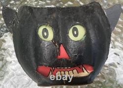 Early German Black Cat Pumpkin Halloween