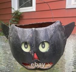 Early German Black Cat Pumpkin Halloween