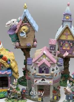 Easter Decor- Village. Porcelain. Collectors Items. Bunnie. 43 Piece Lot. Vtg