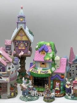 Easter Decor- Village. Porcelain. Collectors Items. Bunnie. 43 Piece Lot. Vtg