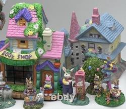 Easter Decor- Village. Porcelain. Collectors Items. Bunnie. 43 Piece Lot. Vtg
