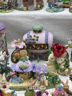 Easter Decor- Village. Porcelain. Collectors Items. Bunnie. 43 Piece Lot. Vtg