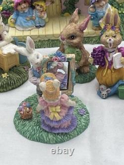 Easter Decor- Village. Porcelain. Collectors Items. Bunnie. 43 Piece Lot. Vtg