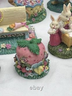 Easter Decor- Village. Porcelain. Collectors Items. Bunnie. 43 Piece Lot. Vtg