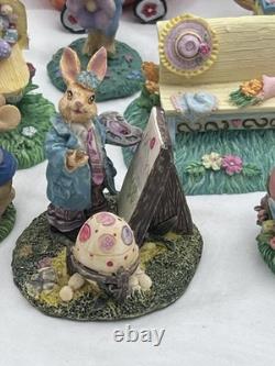 Easter Decor- Village. Porcelain. Collectors Items. Bunnie. 43 Piece Lot. Vtg