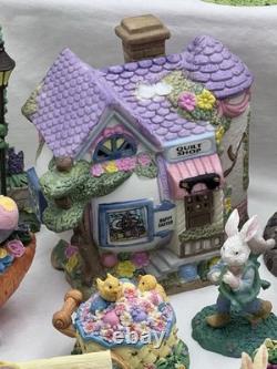 Easter Decor- Village. Porcelain. Collectors Items. Bunnie. 43 Piece Lot. Vtg