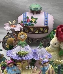 Easter Decor- Village. Porcelain. Collectors Items. Bunnie. 43 Piece Lot. Vtg